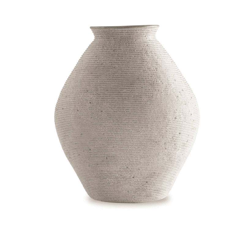Signature Design by Ashley Hannela 12" Modern Distressed Polyresin Vase, Antique Tan Signature Design by Ashley Hannela 12" Modern Distressed Polyresin Vase, Antique Tan