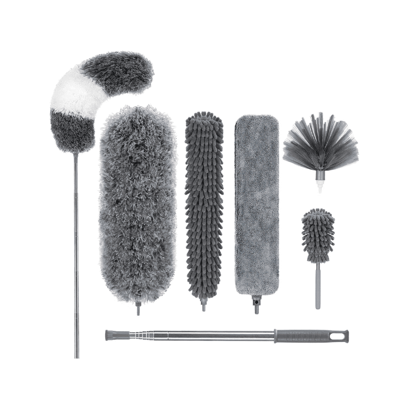 DELUX Microfiber Feather Duster,7 PCS Reusable Bendable Washable Cobweb Duster with 100 inches Extra Long Extension Pole for Cleaning Ceiling Fan, High Ceiling, Blinds, Furniture & Cars DELUX Microfiber Feather Duster,7 PCS Reusable Bendable Washable Cobweb Duster with 100 inches Extra Long Extension Pole for Cleaning Ceiling Fan, High Ceiling, Blinds, Furniture & Cars