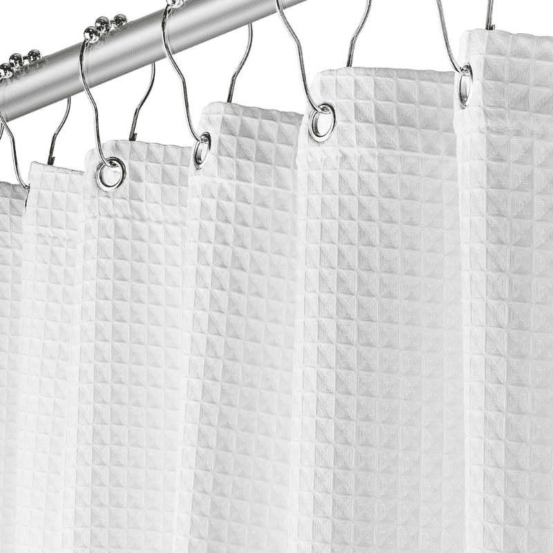 Creative Scents Fabric White Shower Curtain for Bathroom - Spa, Hotel Luxury Matt Waffle Weave Square Design, Water Repellent, 230 GSM Weighty Cloth, 72" x 72" for Decorative Bathroom Curtains Creative Scents Fabric White Shower Curtain for Bathroom - Spa, Hotel Luxury Matt Waffle Weave Square Design, Water Repellent, 230 GSM Weighty Cloth, 72" x 72" for Decorative Bathroom Curtains