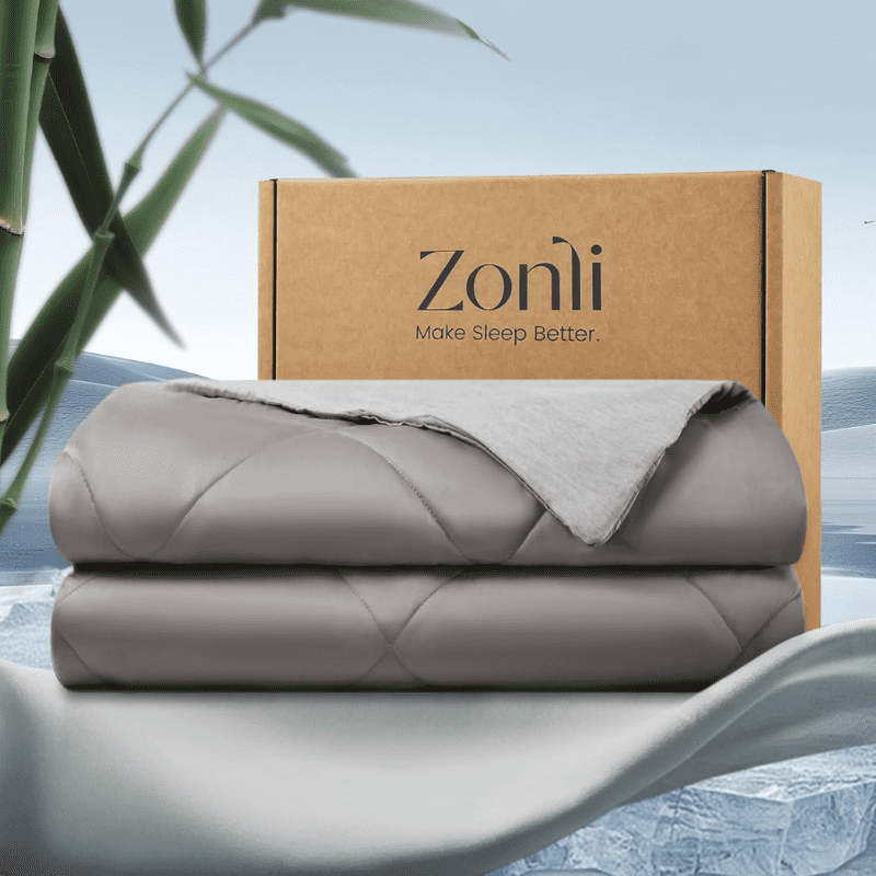 ZonLi Z-Magic Cooling Comforter Queen Size, Hypoallergenic Bamboo Viscose, Lightweight Breathable Soft Summer Blanket for Hot Sleepers, Quickly Cooling Quilt for Night Sweats, All-Season, Grey 90"x90" ZonLi Z-Magic Cooling Comforter Queen Size, Hypoallergenic Bamboo Viscose, Lightweight Breathable Soft Summer Blanket for Hot Sleepers, Quickly Cooling Quilt for Night Sweats, All-Season, Grey 90"x90"