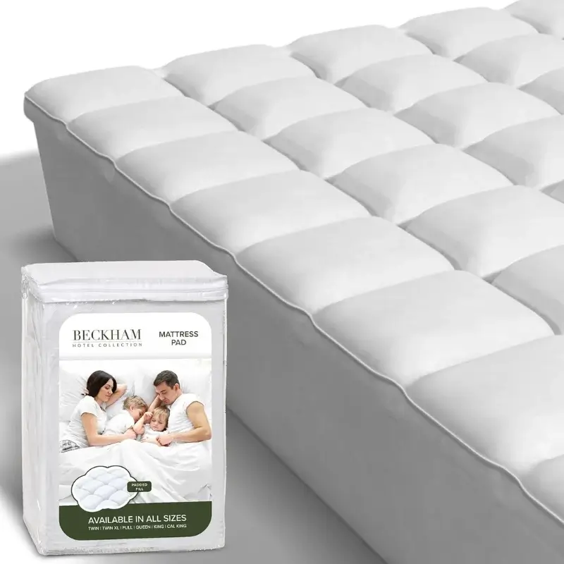 Beckham Hotel Collection Queen Size Hybrid Mattress Protector & Pad - Extra Padded, Thick, Plush, & Fitted Mattress Topper for Bed - Quilted Pillow Top Mattress Cover Beckham Hotel Collection Queen Size Hybrid Mattress Protector & Pad - Extra Padded, Thick, Plush, & Fitted Mattress Topper for Bed - Quilted Pillow Top Mattress Cover